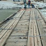 Ponte baixa recebeu reparos após ficar submersa novamente - Crédito: Prefeitura de Vale Real