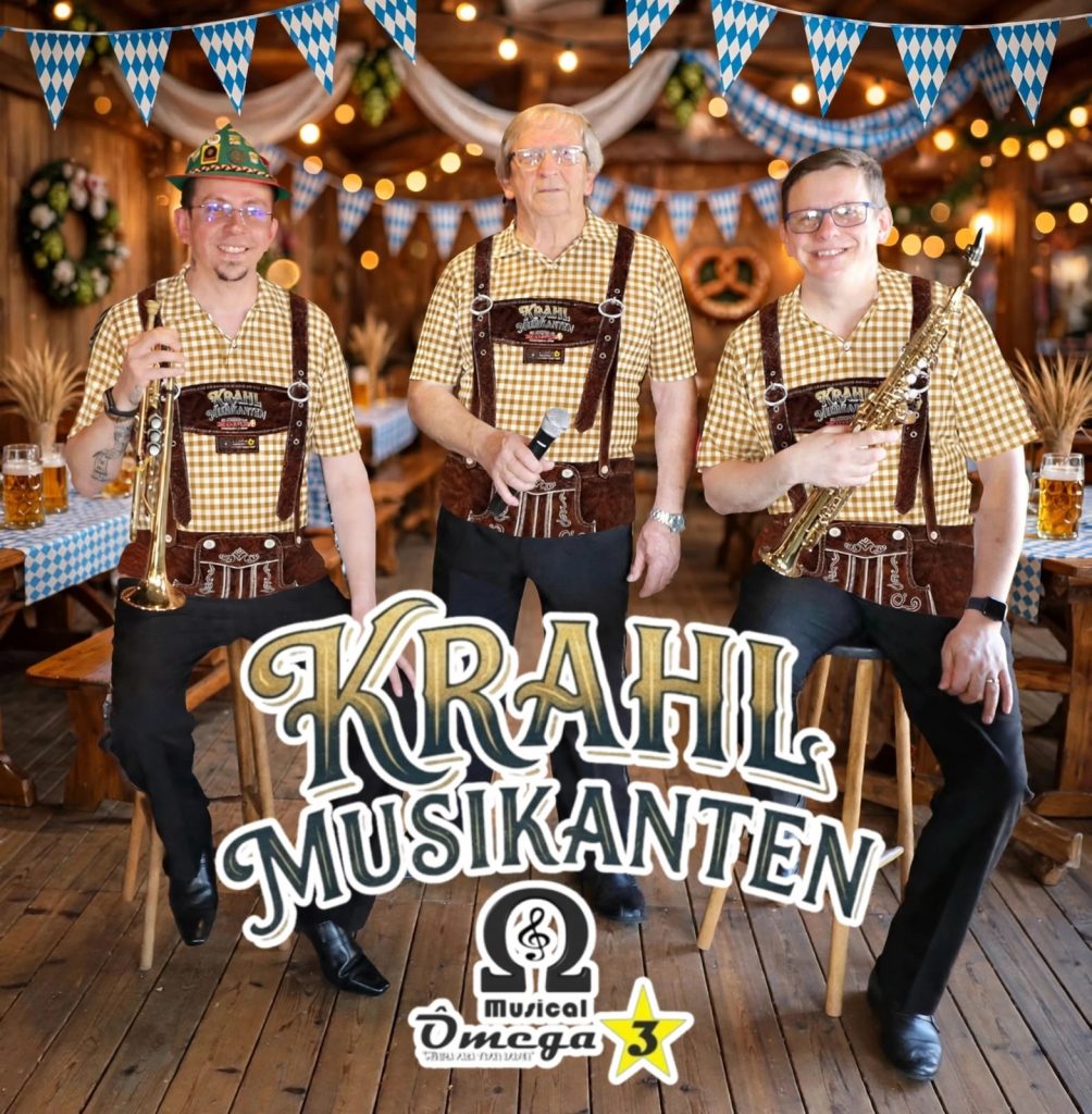 Anélio e os filhos Adriano e Carlos Krahl integram o Krahl Musikanten - Crédito: Reprodução